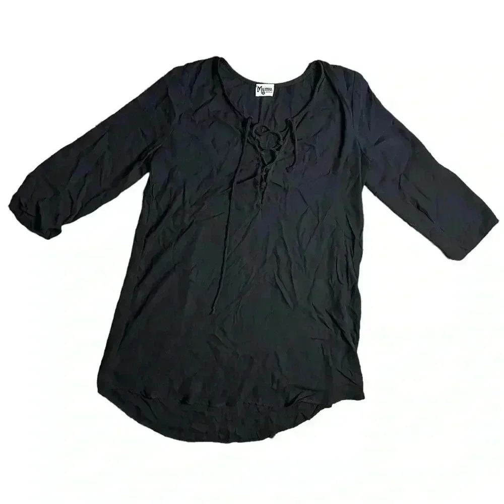 Show me your Mumu Medium Black Beach Coverup